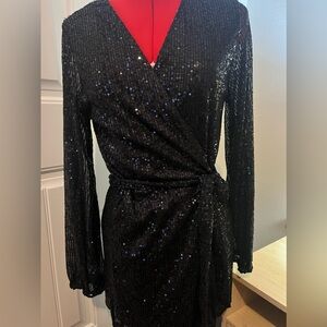 DKRX Women's Sequin Jacket Open Front Party Cocktail Outerwear Cardigan,